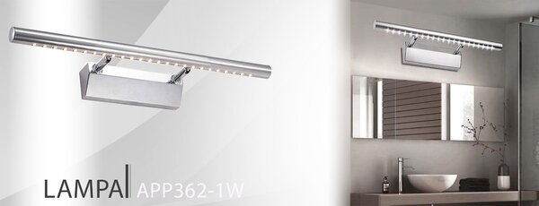 Rea - Toolight LED koupelnové svítidlo nad zrcadlo 7W 55CM APP362-1W, chrom, OSW-08428