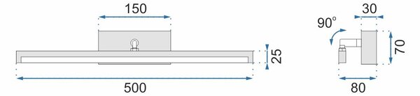 Toolight Nástěnné svítidlo LED 12W 50CM APP374-1W - bílé