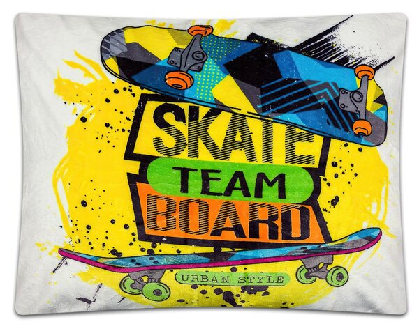 SLEEP WELL povlečení dětské SKATE mikroflanel, žluté 140x200cm + 70x90cm