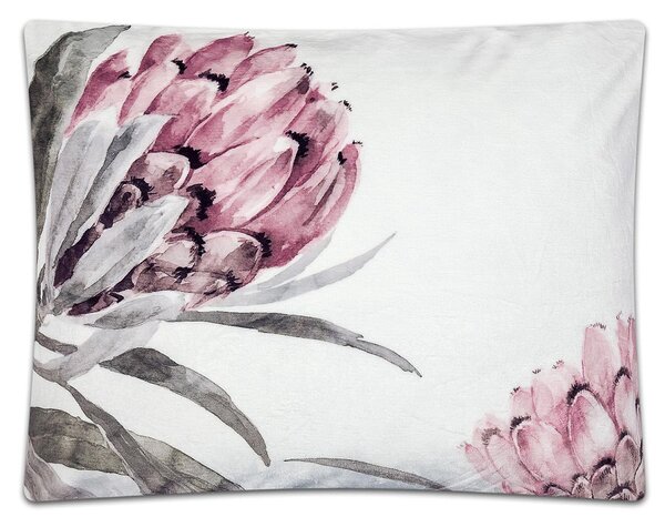 SLEEP WELL povlečení BOTANIKA mikroflanel, růžové květy 140x200cm + 70x90cm