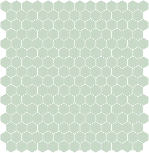 Hisbalit Skleněná mozaika zelená Mozaika 311A SATINATO hexagony 2,3x2,6 (33,33x33,33) cm - HEX311ALH
