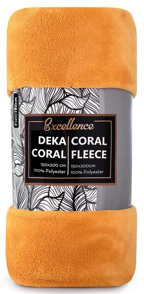 TipTrade deka z mikroplyše CORAL FLEECE jednobarevná UNI HOŘČICOVÁ, 150x200cm