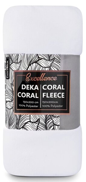 TipTrade deka z mikroplyše CORAL FLEECE jednobarevná UNI BÍLÁ, 150x200cm