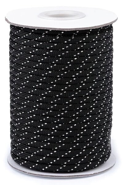 Šňůrka padáková 310230/4, černá, průměr 4mm (šňůra na metry)