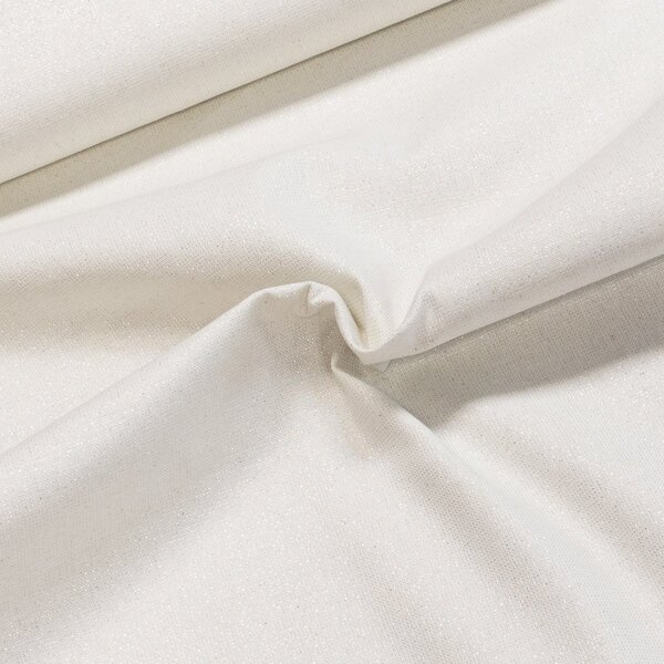 Bavlněné plátno PANAMA WHITE / SILVER, stříbrná nitka, vyšší gramáž š.140cm (látka v metráži)