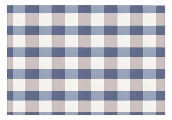 Bellatex Cestovní deka KEMPING PLUS – modrá kostka, lehká pikniková deka z mikrovlákna 150×200cm