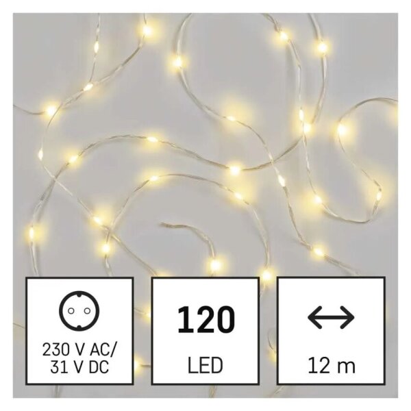 LED Venkovní řetěz 120xLED/17m IP44 teplá bílá