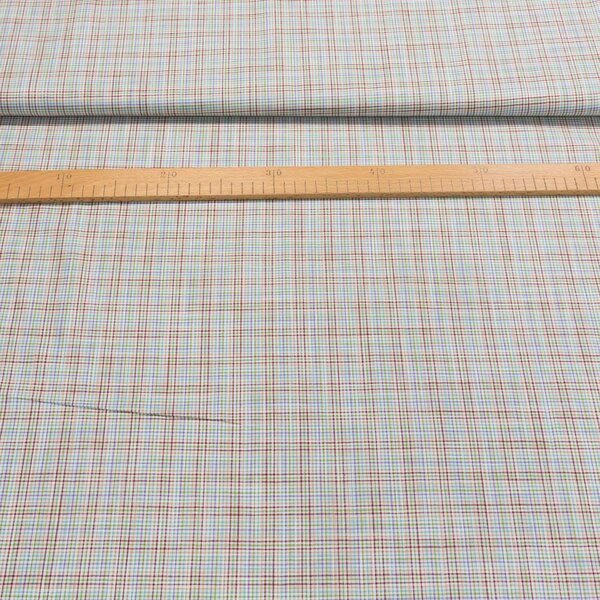 Bavlněné plátno 1031 1603, drobné kárko, zeleno-hnědá, š.150cm (látka v metráži)