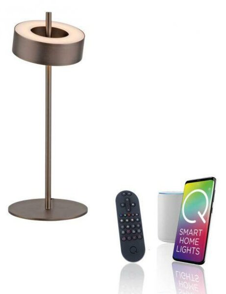 PAUL NEUHAUS LED stolní lampa Q-ROTATE tmavá hnědá Smarthome ZigBee 2700-5000K PN 4324-34