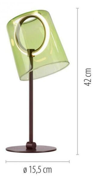 PAUL NEUHAUS LED stolní lampa zelená stmívatelné šňůrovým stmívačem 3000K PN 4542-43