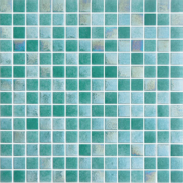 Hisbalit Skleněná mozaika zelená; tyrkysová Mozaika ITACA 2,5x2,5 (33,3x33,3) cm - 25ITACLH