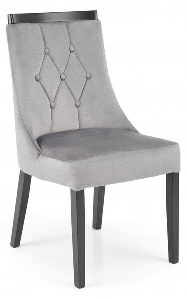 Jídelní židle ROYAL - masiv, látka, černá / šedá