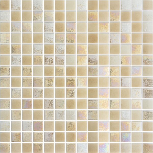 Hisbalit Skleněná mozaika béžová Mozaika MALLORCA 2,5x2,5 (33,3x33,3) cm - 25MALLLH