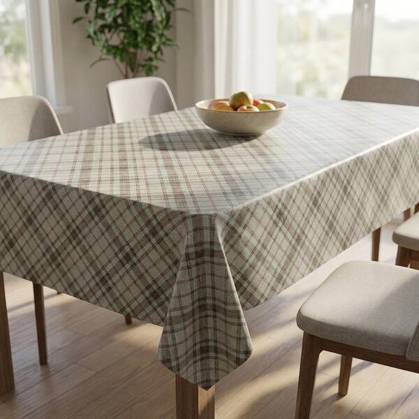 Ubrus PVC s textilním podkladem 128-C, zeleno-červené šikmé káro, š.140cm (metráž)
