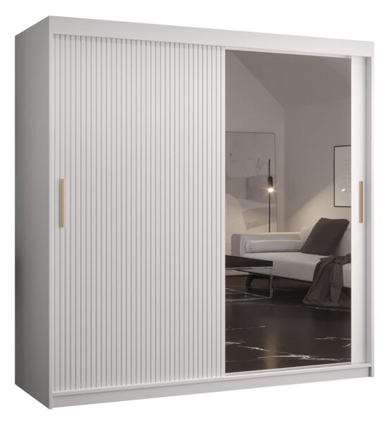 Šatní skříň se zrcadlem Towiro Slim 2 180, Barva: černá 5903211199387