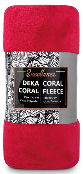 BedTex deka z mikroplyše CORAL FLEECE jednobarevná UNI TMAVĚ MALINOVÁ, 150x200cm