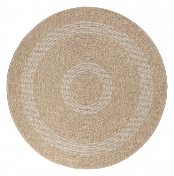 Šňůrkový koberec Comilla béžový, kruh
