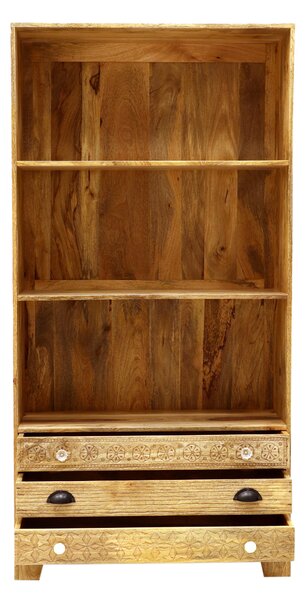 Knihovna do obýváku 90x180x35 z masivního dřeva mango