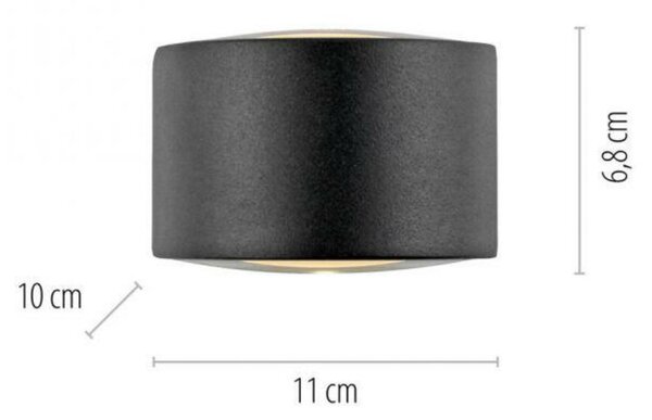 PAUL NEUHAUS LED venkovní nástěnné svítidlo antracit IP54 3000K PN 9460-13