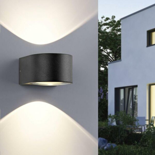 PAUL NEUHAUS LED venkovní nástěnné svítidlo antracit IP54 3000K PN 9460-13