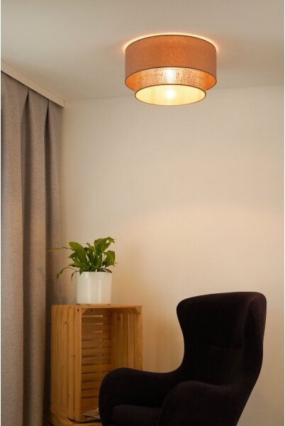 Duolla - Stropní svítidlo BOHO 1xE27/15W/230V pr. 45 cm béžová/hnědá