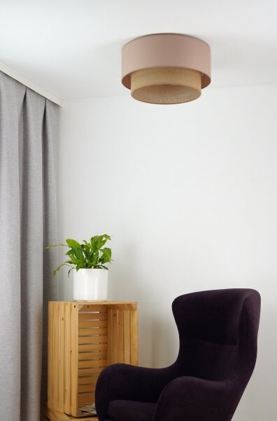 Duolla - Stropní svítidlo BOHO 1xE27/15W/230V pr. 45 cm béžová/hnědá