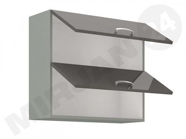Závěsná skříňka Multiline 80 GU-72, Barva: šedá / bílý lesk 5902928216660