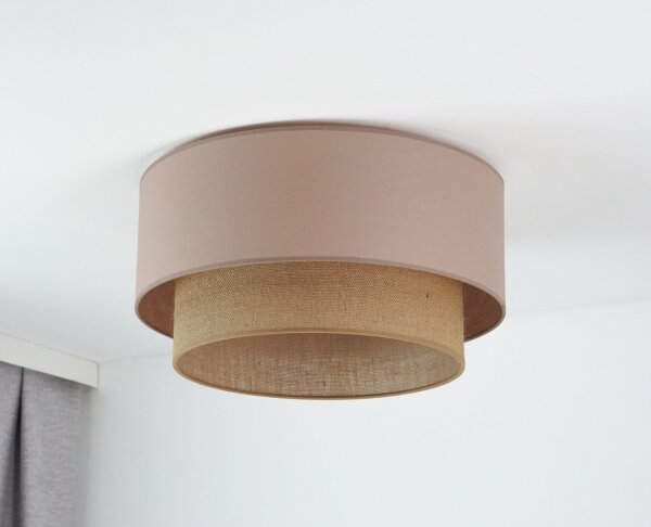 Duolla - Stropní svítidlo BOHO 1xE27/15W/230V pr. 45 cm béžová/hnědá