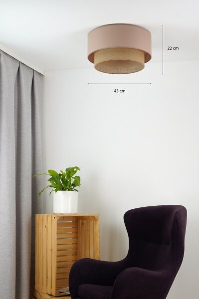 Duolla - Stropní svítidlo BOHO 1xE27/15W/230V pr. 45 cm béžová/hnědá