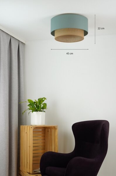 Duolla - Stropní svítidlo BOHO 1xE27/15W/230V pr. 45 cm zelená/hnědá