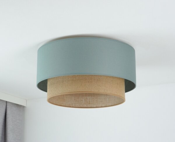 Duolla - Stropní svítidlo BOHO 1xE27/15W/230V pr. 45 cm zelená/hnědá