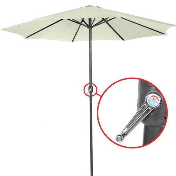MIADOMODO Slunečník s kličkou 250 cm, krémový