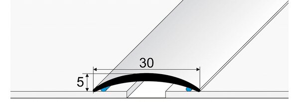 Přechodový profil 30 mm, oblý (samolepící) | nivelace 0 - 3 mm Černá matná RAL9005