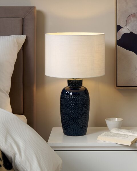 Stolní lampa PERLIS Keramika Námořnická modrá