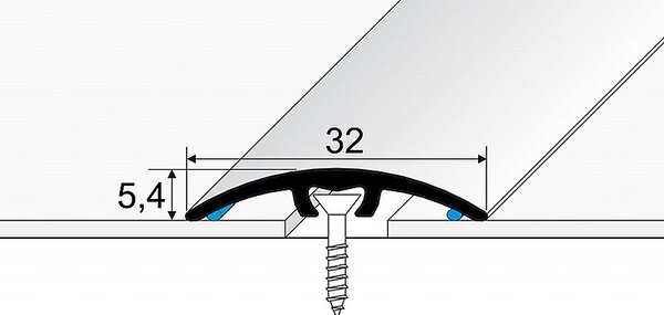 Přechodový profil 32 mm, oblý (narážecí) | nivelace 0 - 5 mm Šampaň E02