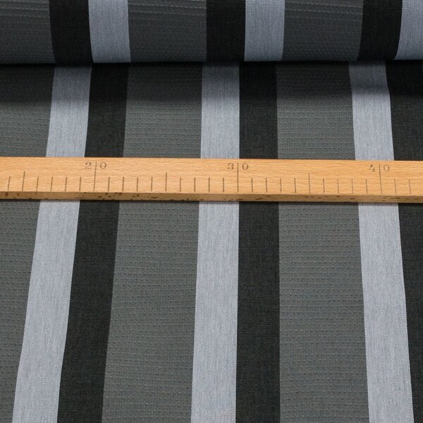 Potahové akrylové plátno (dralon, teflon) na zahradní nábytek, šedé pruhy, š.140cm (látka v metráži)