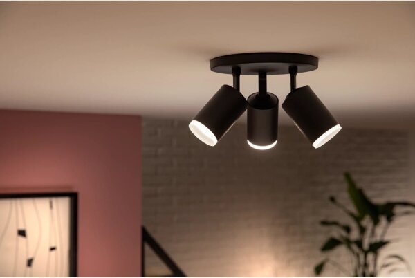 Philips - LED RGBW Stmívatelné bodové svítidlo Hue FUGATO 3xGU10/4,2W/230V černá