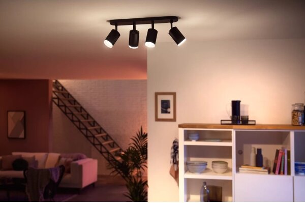 Philips - LED RGBW Stmívatelné bodové svítidlo Hue FUGATO 4xGU10/4,2W/230V černá