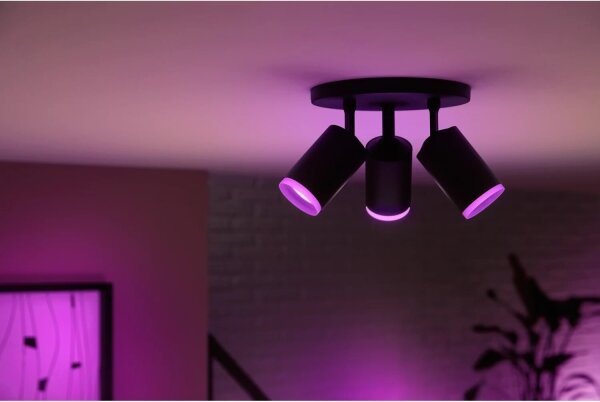 Philips - LED RGBW Stmívatelné bodové svítidlo Hue FUGATO 3xGU10/4,2W/230V černá