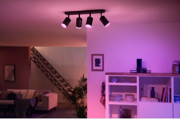 Philips - LED RGBW Stmívatelné bodové svítidlo Hue FUGATO 4xGU10/4,2W/230V černá