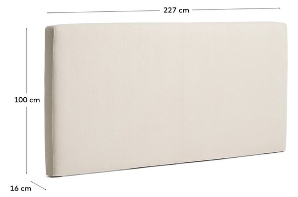 Kave Home Béžové čalouněné čelo k posteli Blok 180 cm