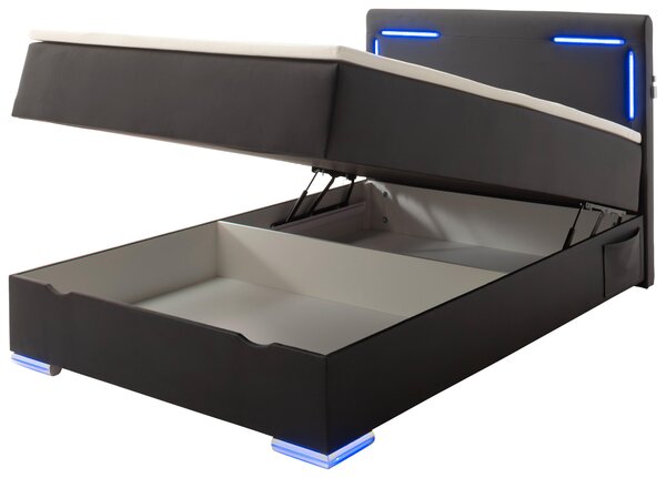 POSTEL BOXSPRING, 120/200 cm, černá Xora - Jednolůžkové postele, Online Only