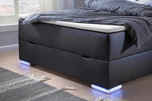 POSTEL BOXSPRING, 120/200 cm, černá Xora - Jednolůžkové postele, Online Only