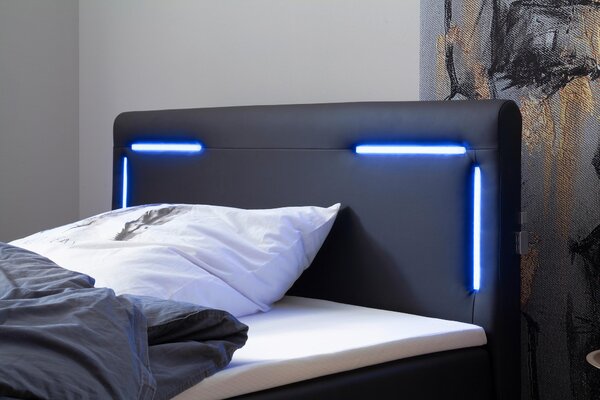 POSTEL BOXSPRING, 120/200 cm, černá Xora - Jednolůžkové postele, Online Only