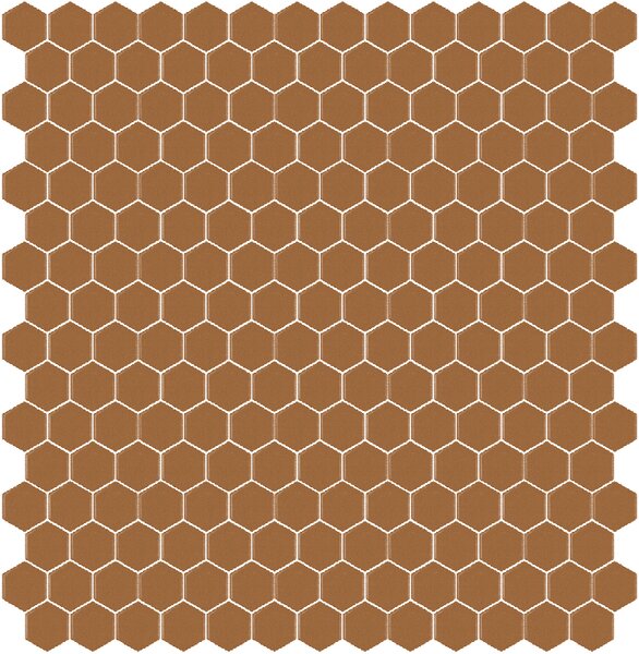 Hisbalit Skleněná mozaika hnědá Mozaika 212A SATINATO hexagony 2,3x2,6 (33,33x33,33) cm - HEX212ALH