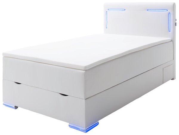 POSTEL BOXSPRING, 120/200 cm, bílá Xora - Jednolůžkové postele, Online Only