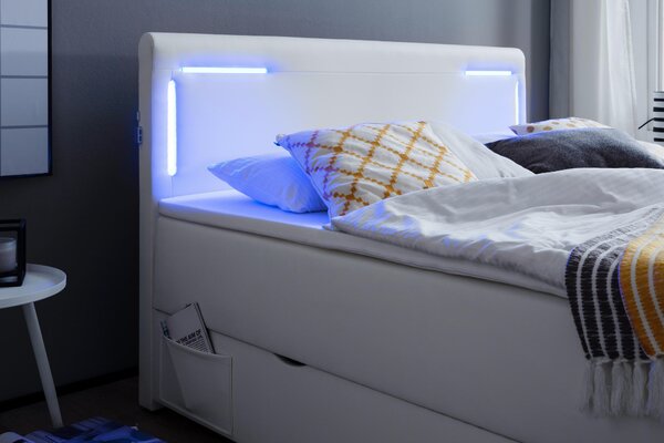 POSTEL BOXSPRING, 180/200 cm, bílá Xora - Manželské postele, Online Only