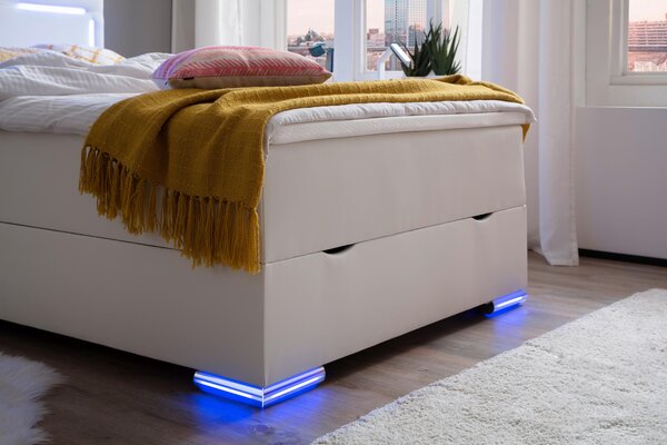 POSTEL BOXSPRING, 120/200 cm, bílá Xora - Jednolůžkové postele, Online Only