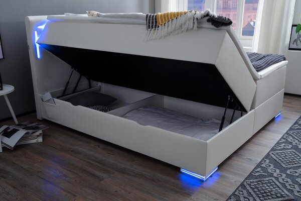 POSTEL BOXSPRING, 180/200 cm, bílá Xora - Manželské postele, Online Only