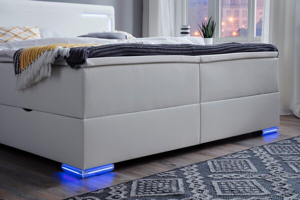 POSTEL BOXSPRING, 180/200 cm, bílá Xora - Manželské postele, Online Only